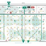 داخل محل ملابس بمساحة 1,500 م²: مخططات الكهرباء والإنارة والإطفاء والكاميرات Coordinated MEP plan of a 1,500 m2 clothing store